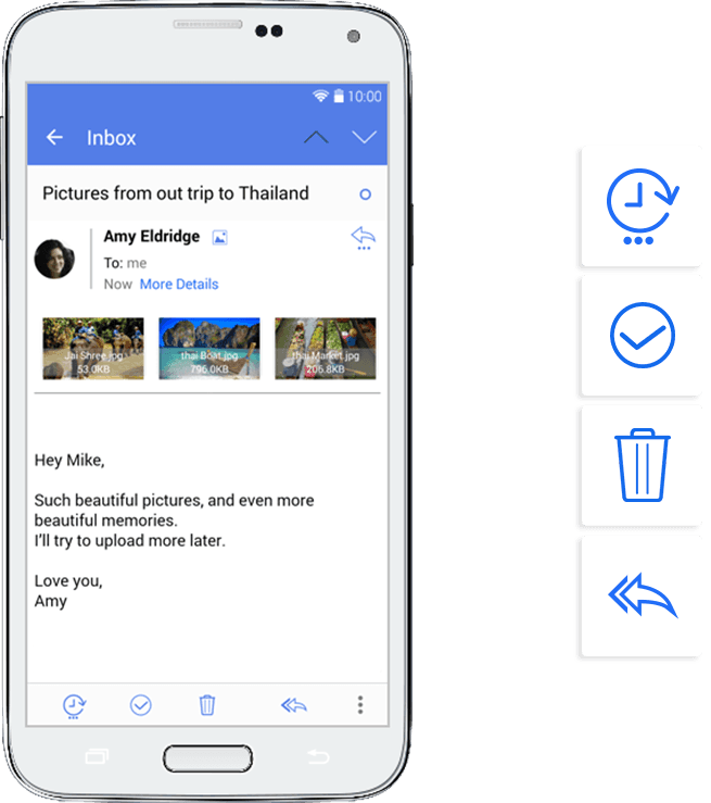 Swipe to send email
